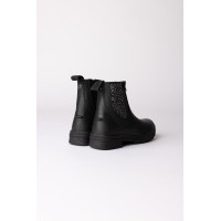 Botines jodhpur Horze Sporty de cuero vegano con detalles de efecto cristal Negro