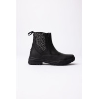 Botines jodhpur Horze Sporty de cuero vegano con detalles de efecto cristal Negro