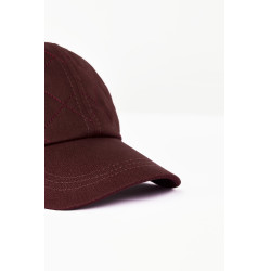 Gorra Horze infantil pespunteada Caoba rojo burdeos