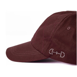 Gorra Horze infantil pespunteada Caoba rojo burdeos