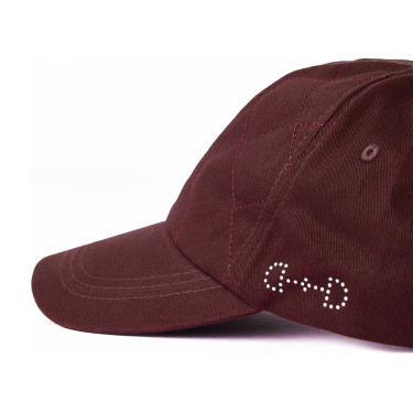 Gorra Horze infantil pespunteada Caoba rojo burdeos