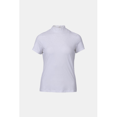 Polo de concurso B Vertigo Charlotta mujer de manga corta Blanco / azul turquesa Polo de concurso B Vertigo Charlotta mujer de manga corta Blanco / azul turquesa