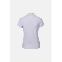 Polo de concurso B Vertigo Charlotta mujer de manga corta Blanco / azul turquesa