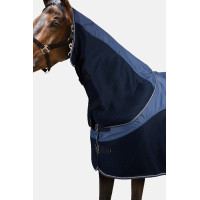 Manta de exterior impermeable Horze Aircool 3D con cuello desmontable Gris