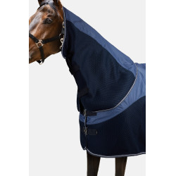 Manta de exterior impermeable Horze Aircool 3D con cuello desmontable Gris