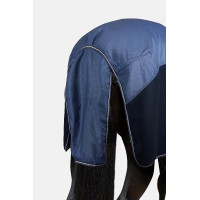 Manta de exterior impermeable Horze Aircool 3D con cuello desmontable Gris
