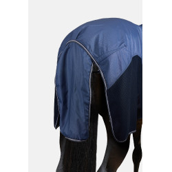 Manta de exterior impermeable Horze Aircool 3D con cuello desmontable Gris