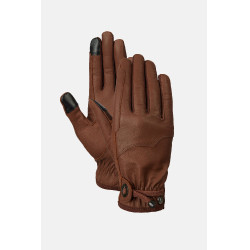 Guantes de equitación western de cuero Horze Dakota Castaño Marr&amp;amp;amp;oacute;n