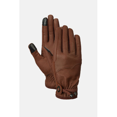 Guantes de equitación western de cuero Horze Dakota Castaño Marr&amp;amp;amp;oacute;n