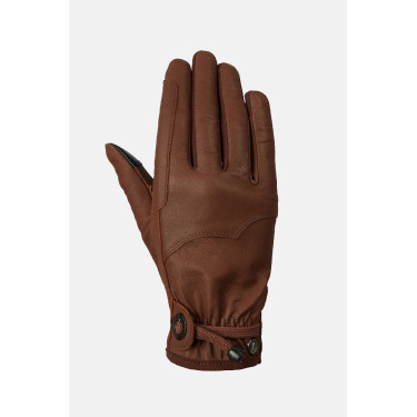 Guantes de equitación western de cuero Horze Dakota Castaño Marr&amp;amp;amp;oacute;n