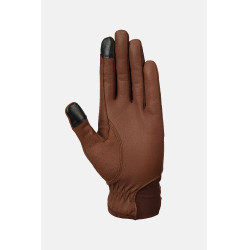 Guantes de equitación western de cuero Horze Dakota Castaño Marr&amp;amp;amp;oacute;n