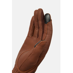 Guantes de equitación western de cuero Horze Dakota Castaño Marr&amp;amp;amp;oacute;n