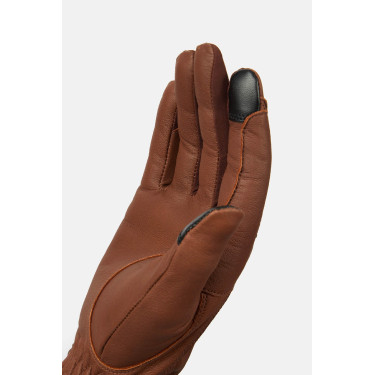 Guantes de equitación western de cuero Horze Dakota Castaño Marr&amp;amp;amp;oacute;n