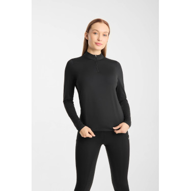 Camiseta técnica refrescante Horze Emmie de manga larga para mujer Negro