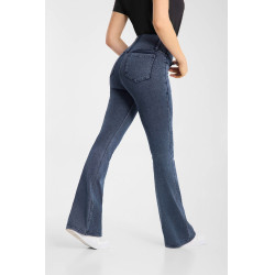 Leggings de equitación Horze Emery western para mujer, corte bootcut, efecto denim Mezclilla azul