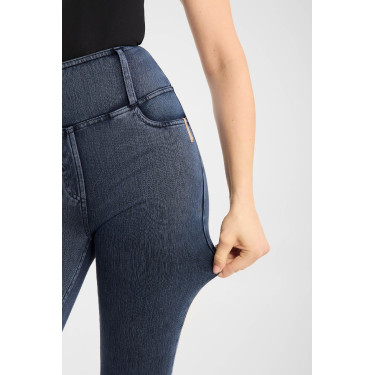 Leggings de equitación Horze Emery western para mujer, corte bootcut, efecto denim Mezclilla azul