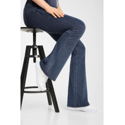 Leggings de equitación Horze Emery western para mujer, corte bootcut, efecto denim Mezclilla azul