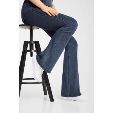 Leggings de equitación Horze Emery western para mujer, corte bootcut, efecto denim Mezclilla azul
