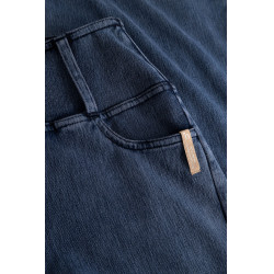 Leggings de equitación Horze Emery western para mujer, corte bootcut, efecto denim Mezclilla azul