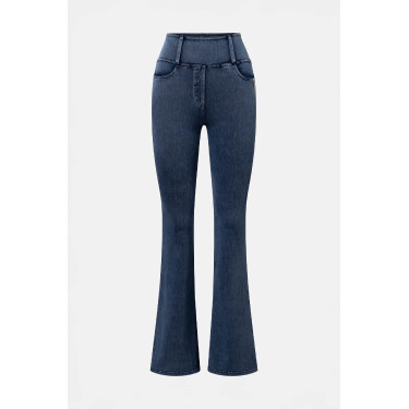 Leggings de equitación Horze Emery western para mujer, corte bootcut, efecto denim Mezclilla azul