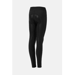 Legging de equitación Horze Maia Young Rider con asiento completo Negro