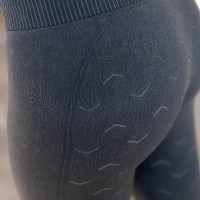 Mallas de Equitación sin Costuras y Apariencia Vaquera con Asiento Completo de Silicona para Mujer Vanessa Denim Azul