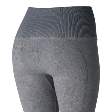 Mallas de Equitación sin Costuras y Apariencia Vaquera con Asiento Completo de Silicona para Mujer Vanessa Gris
