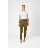 Leggings de equitación térmicos sin costuras Horze Melissa para mujer Verde abeto