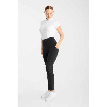Legging de equitación Horze Vilma para mujer con culera integral refrescante Negro
