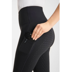 Legging de equitación Horze Vilma para mujer con culera integral refrescante Negro