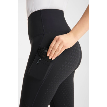 Legging de equitación Horze Vilma para mujer con culera integral refrescante Negro