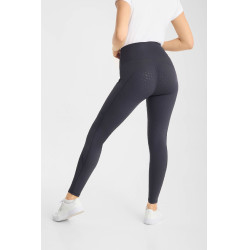 Legging de equitación Horze Vilma para mujer con culera integral refrescante Odisea marina Azul marino