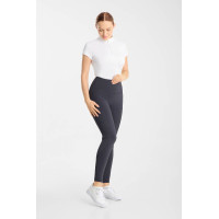 Legging de equitación Horze Vilma para mujer con culera integral refrescante Odisea marina Azul marino