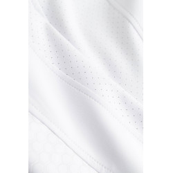 Pantalón de equitación Horze Matilda perforado mujer full grip Blanco / azul turquesa