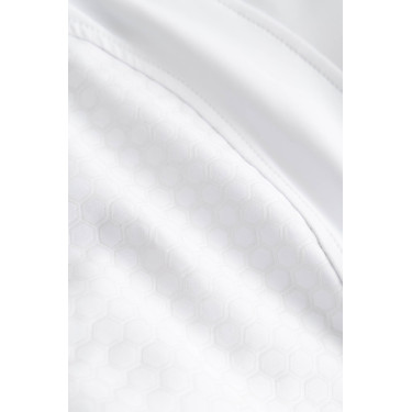 Pantalón de equitación Horze Matilda perforado mujer full grip Blanco / azul turquesa