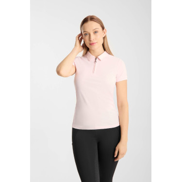 Polo funcional Horze Willow para mujer de manga corta Rosa pálido