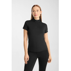 Camiseta de entrenamiento Horze Emmie para mujer de enfriamiento de manga corta Negro