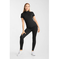 Camiseta de entrenamiento Horze Emmie para mujer de enfriamiento de manga corta Negro