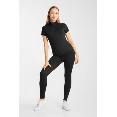 Camiseta de entrenamiento Horze Emmie para mujer de enfriamiento de manga corta Negro