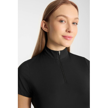 Camiseta de entrenamiento Horze Emmie para mujer de enfriamiento de manga corta Negro