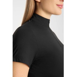 Camiseta de entrenamiento Horze Emmie para mujer de enfriamiento de manga corta Negro