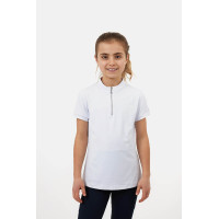 Camiseta de entrenamiento Horze Mina Young Rider Blanco / azul turquesa