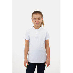 Camiseta de entrenamiento Horze Mina Young Rider Blanco / azul turquesa
