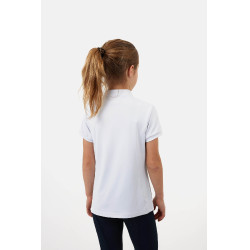 Camiseta de entrenamiento Horze Mina Young Rider Blanco / azul turquesa