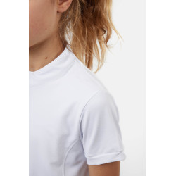 Camiseta de entrenamiento Horze Mina Young Rider Blanco / azul turquesa