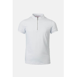 Camiseta de entrenamiento Horze Mina Young Rider Blanco / azul turquesa