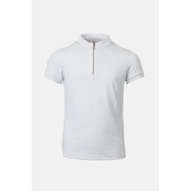 Camiseta de entrenamiento Horze Mina Young Rider Blanco / azul turquesa
