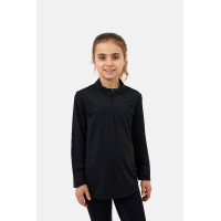 Camiseta de entrenamiento Horze Young Rider refrescante Emmie de manga larga Negro