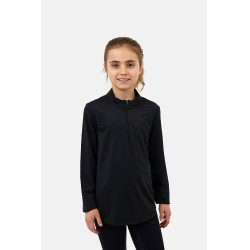 Camiseta de entrenamiento Horze Young Rider refrescante Emmie de manga larga Negro