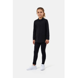 Camiseta de entrenamiento Horze Young Rider refrescante Emmie de manga larga Negro